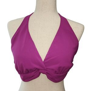 Perry Ellis Purple Halter Swim Bikini Top 38D / DD New‎